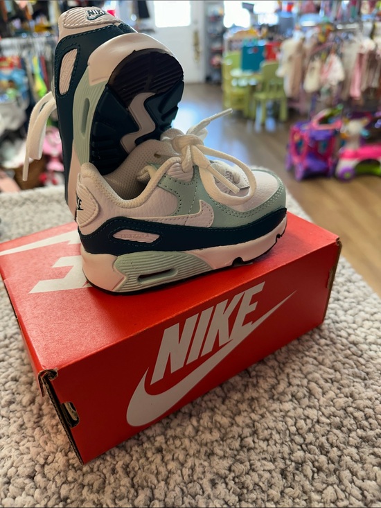 Nike Kids White Mint and Navy Air Max Style Sneakers